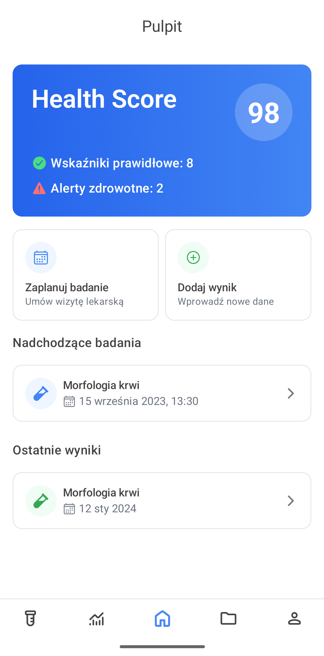 Dashboard aplikacji healthchecks